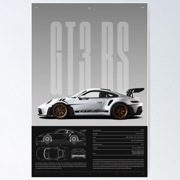 GT3 RS Poster, Carrera 992 Poster Poster
