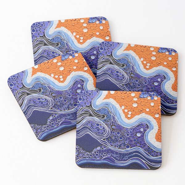 Item preview, Aboriginal Inspired Dot Art - Sea ​​Tide designed and sold by GrinGalore.