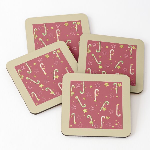 Item preview,  Xmas Candy Cane & Stars - Red designed and sold by GalapaTales.
