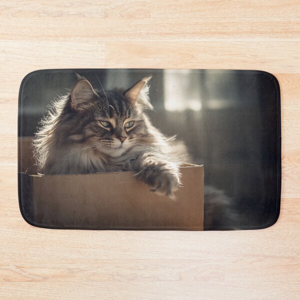 Item preview, Cat relaxing in a cardboard box designed and sold by anytka.