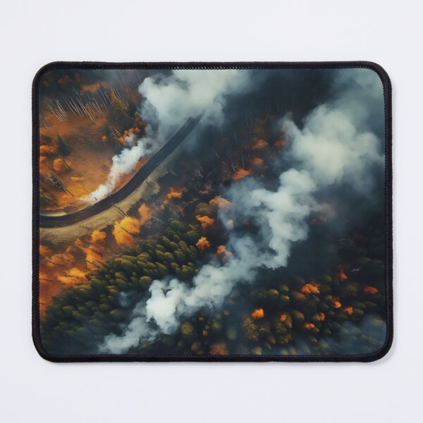 Item preview, Aerial view of road surrounded by smoke and trees designed and sold by anytka.