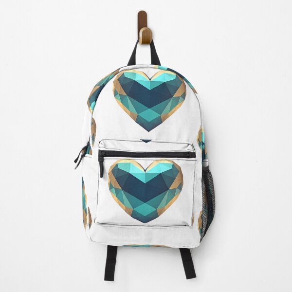 Item preview, Geometric Heart with Blue and Gold Design designed and sold by ZetaDream.