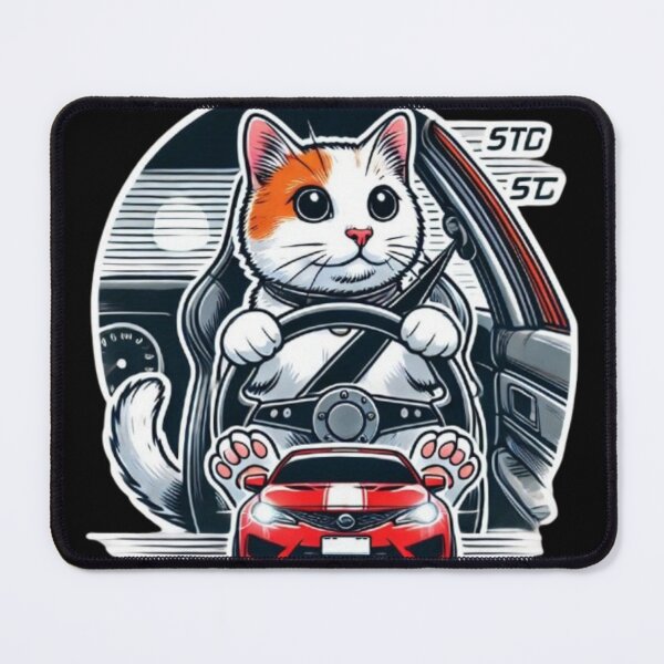 Item preview, cat driving car designed and sold by Shubatdesigns.