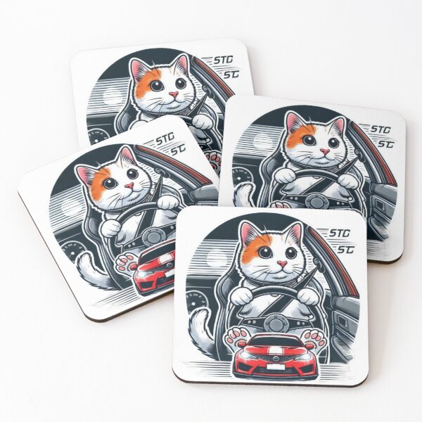 Item preview, cat driving car designed and sold by Shubatdesigns.