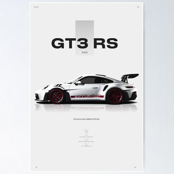 Porsche 992 GT3 RS Turbo 911 Carrera Evolution Poster, Carrera 992 Poster Poster