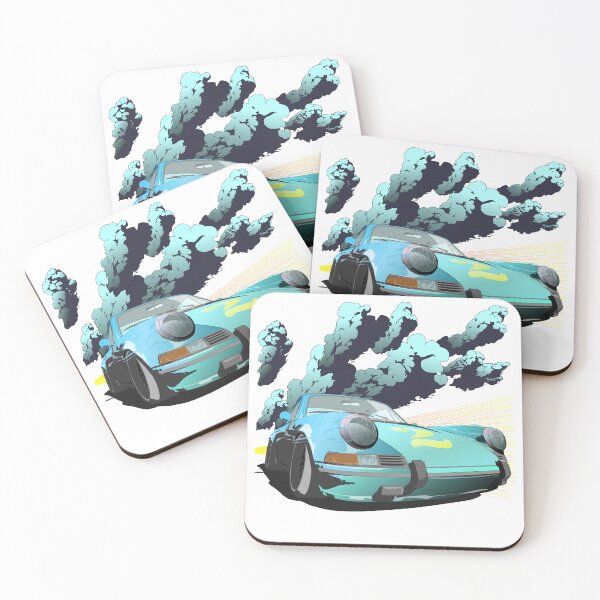 Item preview, Turquoise anime style sports car designed and sold by Whimsy Trail Co.