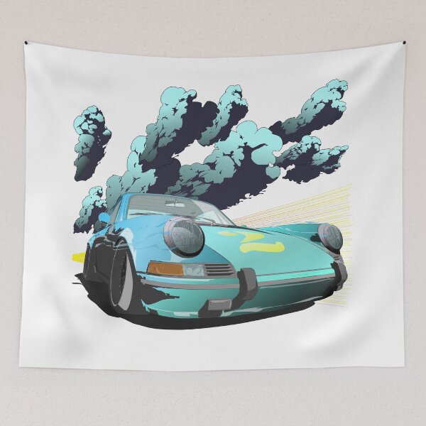 Item preview, Turquoise anime style sports car designed and sold by m-yoga-store.