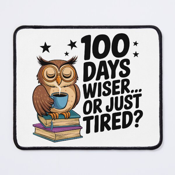 Item preview, 100 Days Wiser Owl Coffee and Books designed and sold by Meme-shirt.