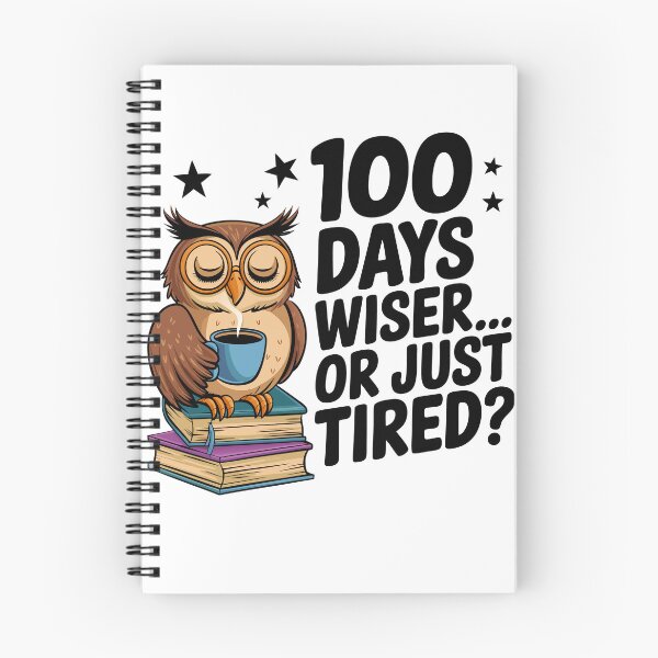 Item preview, 100 Days Wiser Owl Coffee and Books designed and sold by Meme-shirt.