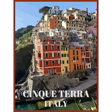 Artwork thumbnail, Cinque Terre Italy Travel Retro by TomFrontierArt