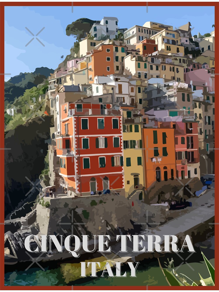 Thumbnail 3 of 3, Sticker, Cinque Terre Italy Travel Retro designed and sold by TomFrontierArt.