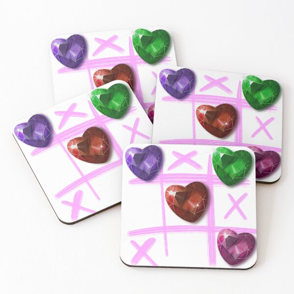 Item preview, Tic-Tac-Toe with Gemstone Hearts - Colorful Crystal Love Game Design designed and sold by helloritadear.