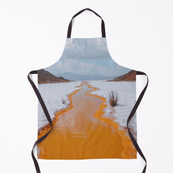 Item preview, Vibrant Orange River Through Desert Mountains - Landscape Photography designed and sold by regnumsaturni.