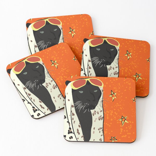 Aperçu de l'œuvre Panthère avec style, illustration d'animal de chat sauvage, guépard orange vif et cool, imprimé animal de la jungle moderne, art mural élégant créée et vendue par Kintsugi99.