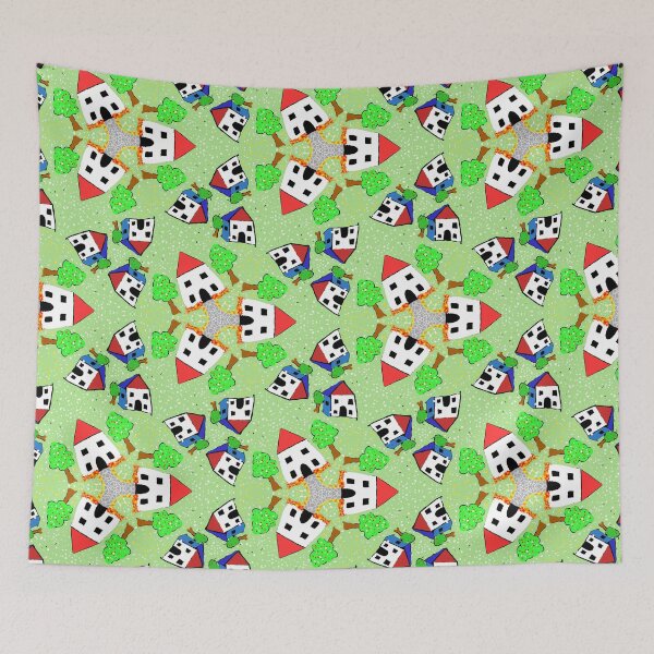 Item preview, Tiny Houses. Repeat pattern, No 4. designed and sold by Shoot-The-Moon.