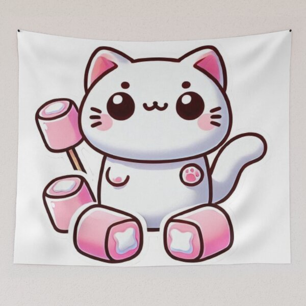 Item preview, marshmallow cat designed and sold by Shubatdesigns.