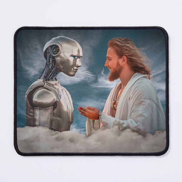Item preview, Religion and artificial intelligence conceptual artwork (AI) designed and sold by DFLC Prints.