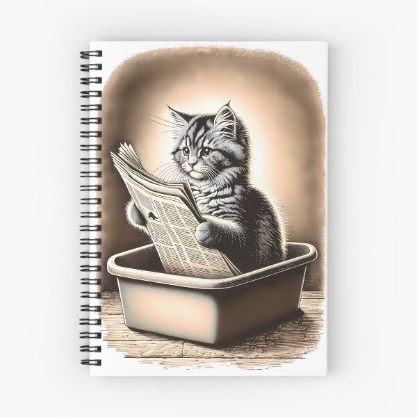 Item preview, Cat Reading Newspaper designed and sold by M-Y-A-R-T-.