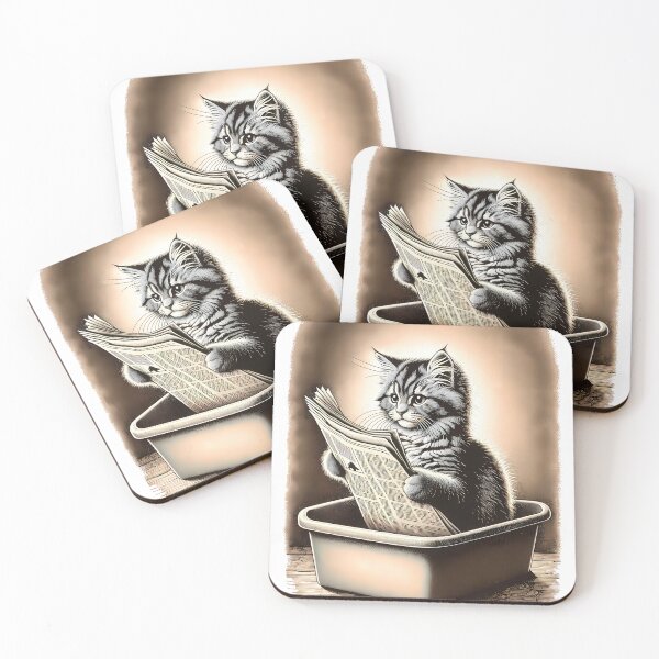 Item preview, Cat Reading Newspaper designed and sold by M-Y-A-R-T-.