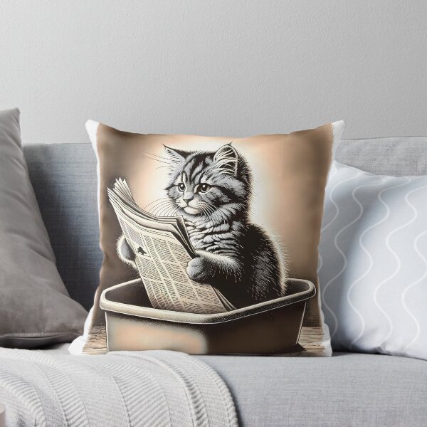Item preview, Cat Reading Newspaper designed and sold by M-Y-A-R-T-.