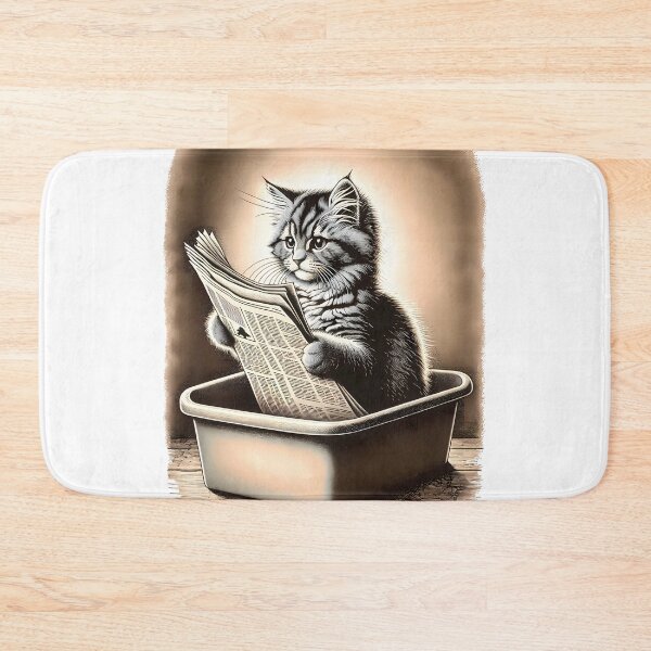 Item preview, Cat Reading Newspaper designed and sold by M-Y-A-R-T-.