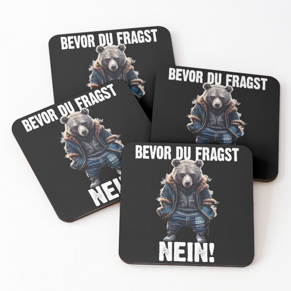 Item preview, Bevor Du Fragst Nein - Wütender cooler Bär - lustiges Zitat  designed and sold by Smix Pixels.