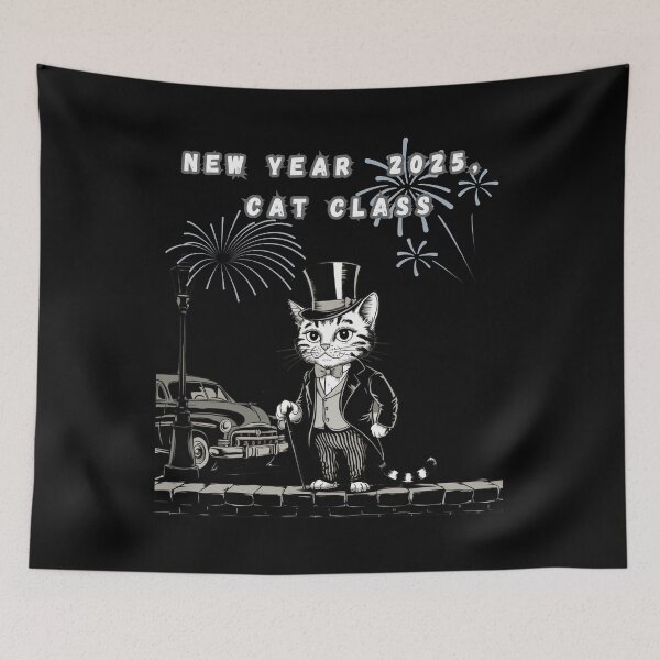 Item preview, New Year  2025,  Cat Class designed and sold by mirciashop.