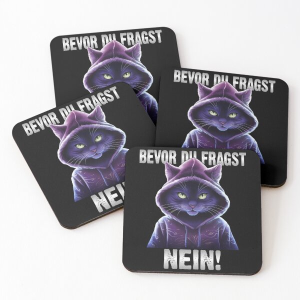 Item preview, Bevor Du Fragst Nein - Wütender cooler Katze  - lustiges Zitat  designed and sold by Smix Pixels.
