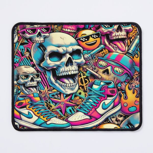 Item preview, Vibrant Skull Sneakers Graffiti designed and sold by Imaginarium of Chaos falcon88 .
