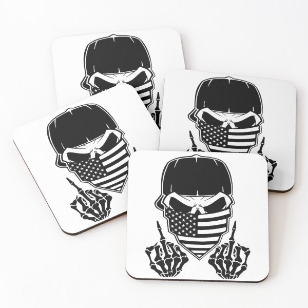 Item preview, Skull with American Flag Middle Fingers designed and sold by teemix.