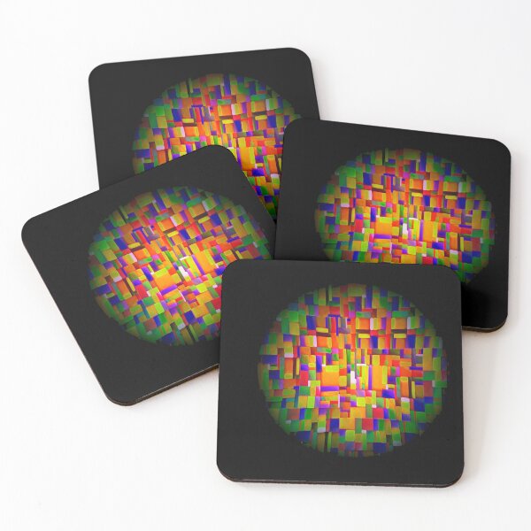 Item preview, Vibrant Geometric Mosaic on Black – Modern Art Design designed and sold by baindy.