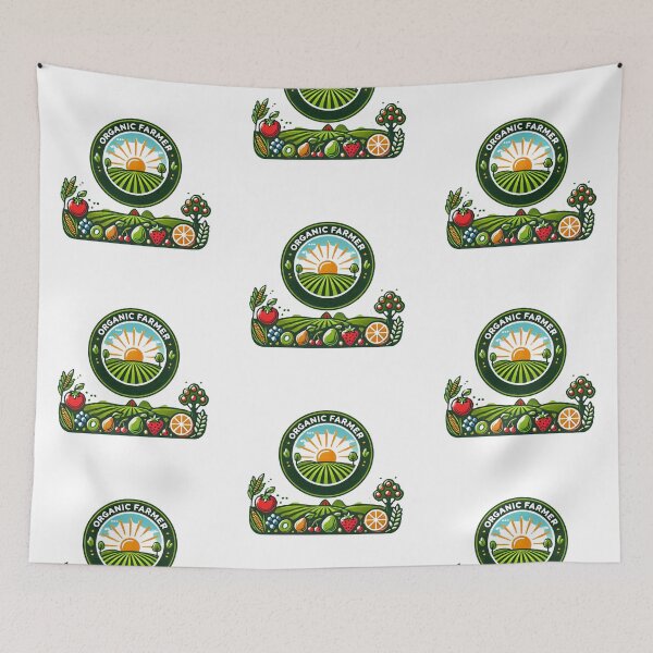 Item preview, Organic Farmer Logo Design - Vibrant Farm Produce Art designed and sold by Psycho-Crazy.