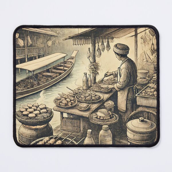 Item preview, Floating Market with Traditional Street Food   designed and sold by Koalangel.