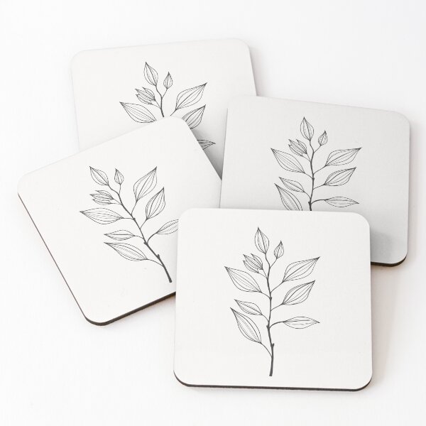 Item preview, Leaf branch drawing. Botanical line art. Plant illustration. designed and sold by PAPER MOON art & design.