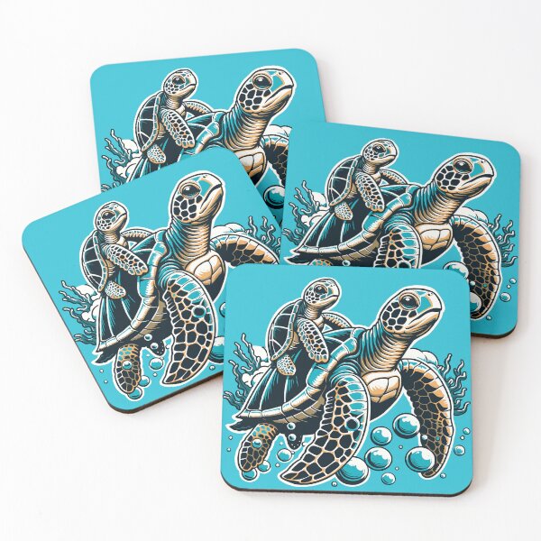 Item preview, Baby Sea Turtle Riding Mama Sea Turtle designed and sold by Ghost on Toast.