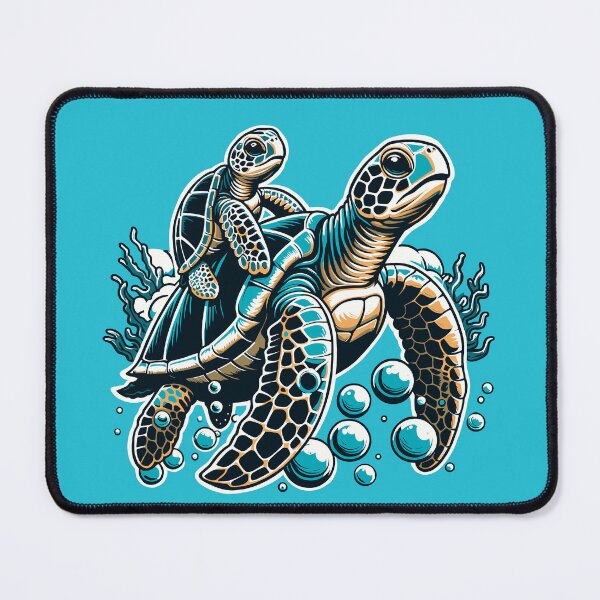Item preview, Baby Sea Turtle Riding Mama Sea Turtle designed and sold by Ghost on Toast.