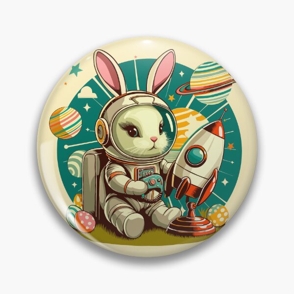 Item preview, Retro Futurism Easter Bunny Astronaut designed and sold by Ghost on Toast.
