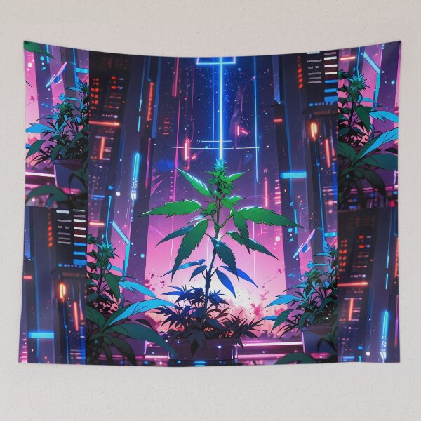 Item preview, City Jungle Neon Botanicals Art Cannabis Harmony Aesthetics designed and sold by ART ATTACK ZONE.