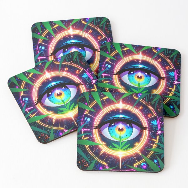 Item preview, Eyes Jungle Neon Botanicals Art Cannabis Harmony Aesthetics designed and sold by ART ATTACK ZONE.