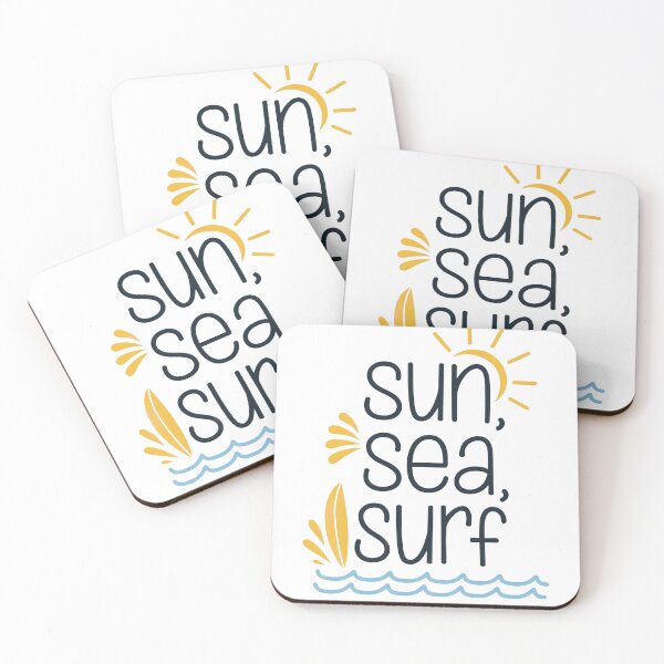Item preview, Sun, Sea, Surf Minimalist Beach Vibes T-Shirt Design, Sticker, Mug designed and sold by Bohospiritart.