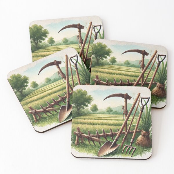 Item preview, Rustic Farming Tools in Green Field   designed and sold by Koalangel.