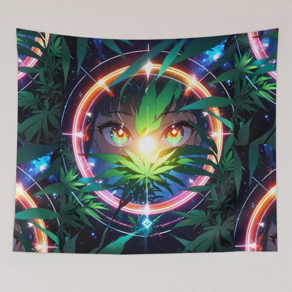 Item preview, Woman Neon Botanicals Art Cannabis Harmony Aesthetics designed and sold by ART ATTACK ZONE.