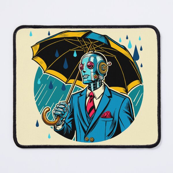 Item preview, Robot Holding Umbrella in the Rain designed and sold by Ghost on Toast.