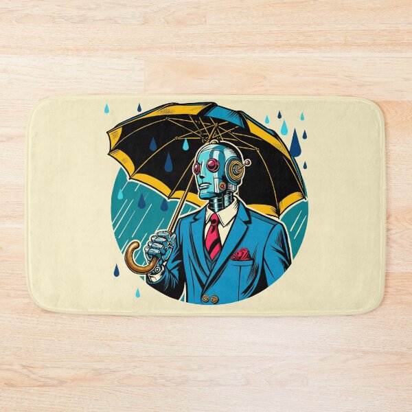 Item preview, Robot Holding Umbrella in the Rain designed and sold by Ghost on Toast.