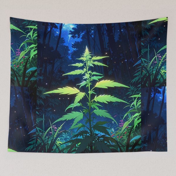 Item preview, Flowers Jungle Neon Botanicals Art Cannabis Harmony Aesthetics designed and sold by ART ATTACK ZONE.