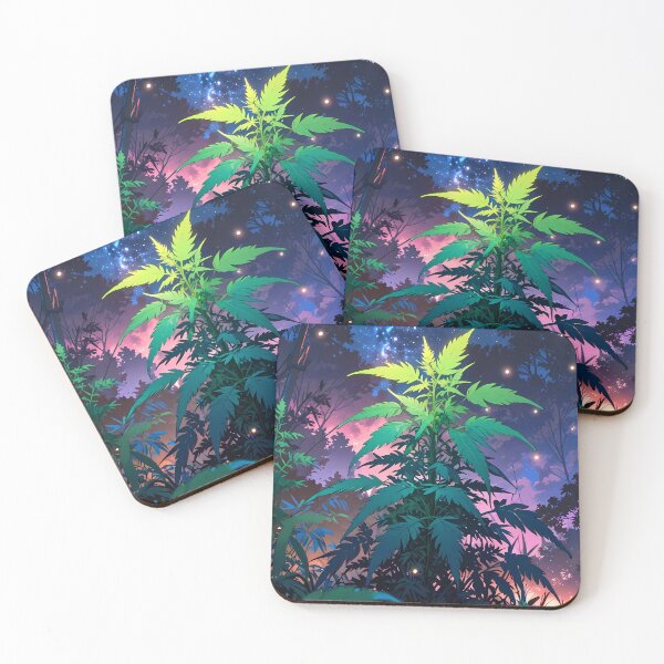 Item preview, Green Jungle Neon Botanicals Art Cannabis Harmony Aesthetics designed and sold by ART ATTACK ZONE.