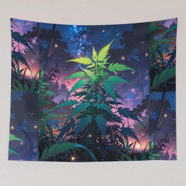 Item preview, Green Jungle Neon Botanicals Art Cannabis Harmony Aesthetics designed and sold by ART ATTACK ZONE.