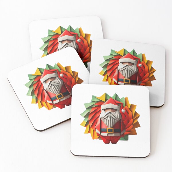 Item preview, Unique Santa Claus Origami Design , Colorful Festive Artwork , Vibrant Christmas Holiday Fashion  for All Ages designed and sold by Indyadizine.