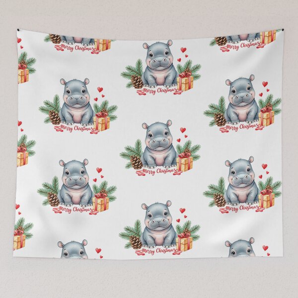 Item preview, Hippo Christmas Theme Decoration, Cute Animal, Gift designed and sold by Sitred123.