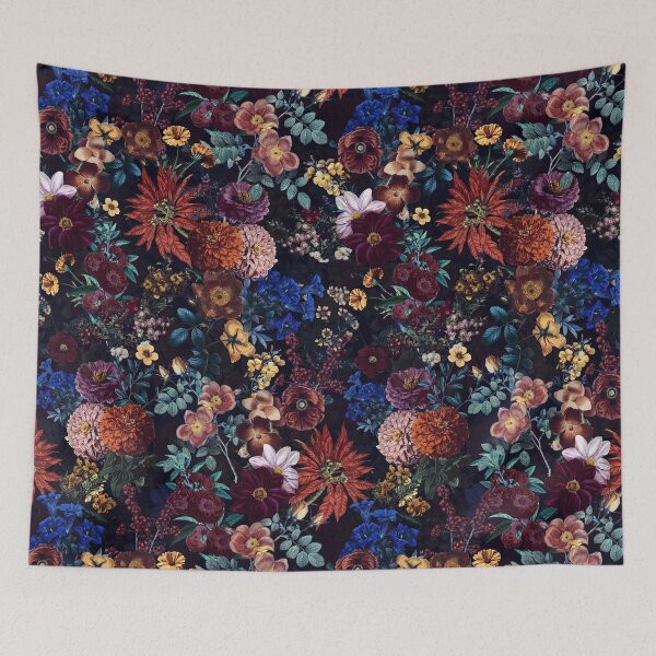 Item preview, Vintage Mystic Opulent Dark Midnight NIght Flowers Garden designed and sold by UtArt.